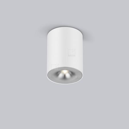 Helestra Runder LED Deckenstrahler NIO dimmbar in mattweiß  Blende aluminium eloxiert