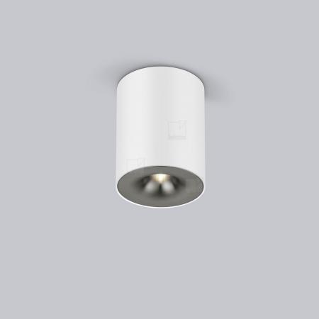 Helestra Runder LED Deckenstrahler NIO dimmbar in mattweiß Blende titangrau eloxiert