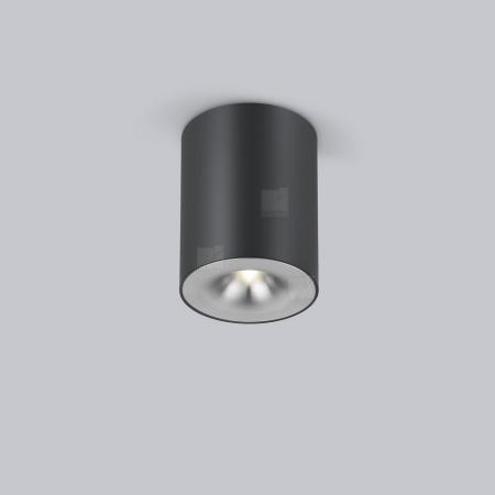 Helestra Runder LED Deckenstrahler NIO dimmbar in mattschwarz Aluminium + Blende aluminium eloxiert