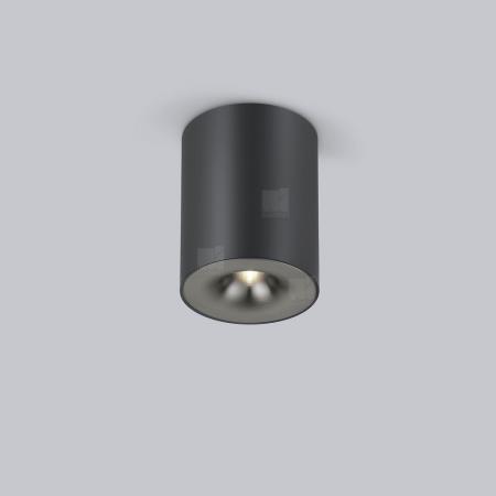 Helestra Runder LED Deckenstrahler NIO dimmbar in mattschwarz Aluminium + Blende titangrau eloxiert