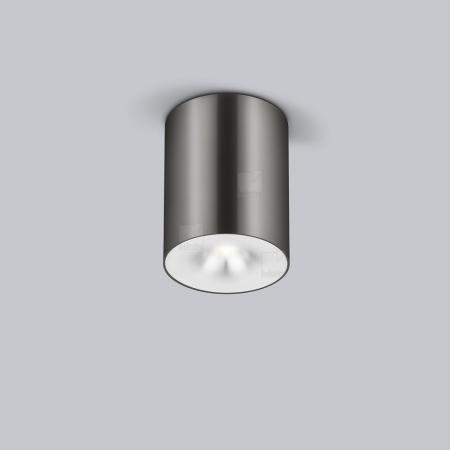 Helestra Runder LED Deckenstrahler NIO dimmbar in titangrau eloxiert, Aluminium + Blende mattweiß