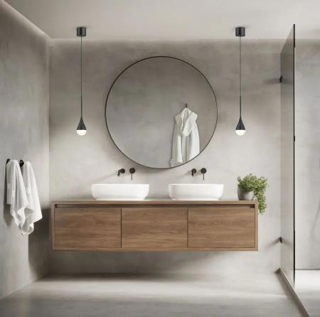 Tropfenförmige Helestra Pendelleuchte DUC in mattschwarz