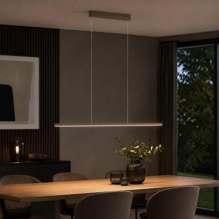 Helestra LOOPY-evo LED Pendelleuchte Coffee – Schlanke Design-Pendelleuchte mit prismatischer Lichtverteilung