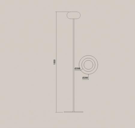 HELESTRA SAPO Stehleuchte LED coffee mit Dimmer