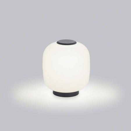 Helestra MILO Tischleuchte  mattschwarz mit Opalglas 270mm