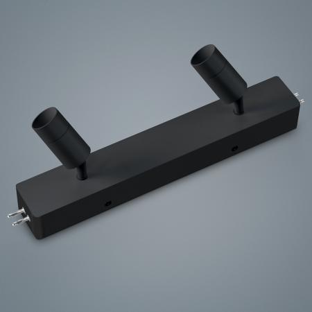 Helestra 2er LED Strahlermodul und Mittelgehäuse in mattschwarz dimmbar
