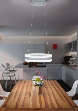 Ringförmige Helestra LIV LED Pendelleuchte in weiß matt dimmbar