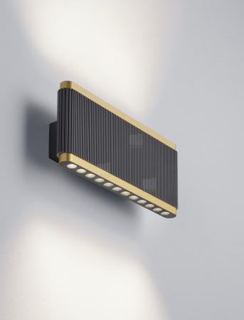 Helestra LED Wandleuchte KOBE in schwarz - gold dimmbar
