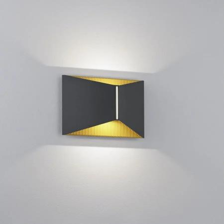 Helestra LED Wandleuchte VID in schwarz - gold dimmbar IP65
