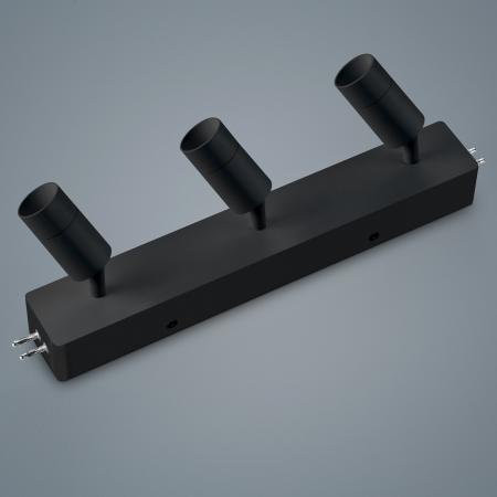 Helestra 3-flammiger LED Deckenstrahler Mitteleinspeisung in mattschwarz dimmbar