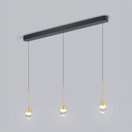 HELESTRA DEEP LED Pendelleuchte 24 W 2130 lm 2700 K Warmweiß 3-flammig dimmbar höhenverstellbar Schwarz-Gold