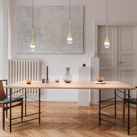 HELESTRA DEEP LED Pendelleuchte 24 W 2130 lm 2700 K Warmweiß 3-flammig dimmbar höhenverstellbar Schwarz-Gold