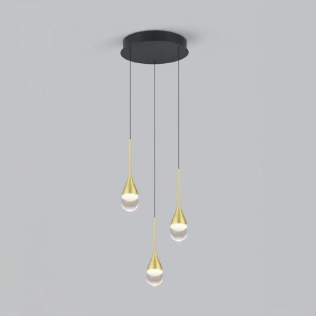 HELESTRA DEEP LED Pendelleuchte 24 W 2130 lm 2700 K Warmweiß 3-flammig dimmbar höhenverstellbar Schwarz-Gold
