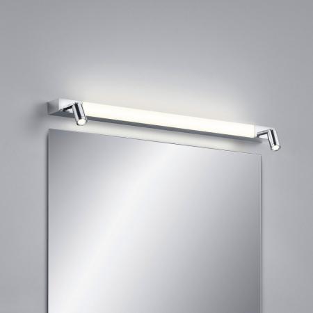 60cm Helestra NERO LED Wandleuchte Chrom – Spiegelleuchte mit umschaltbarer Lichtfarbe und schwenkbaren Strahlern