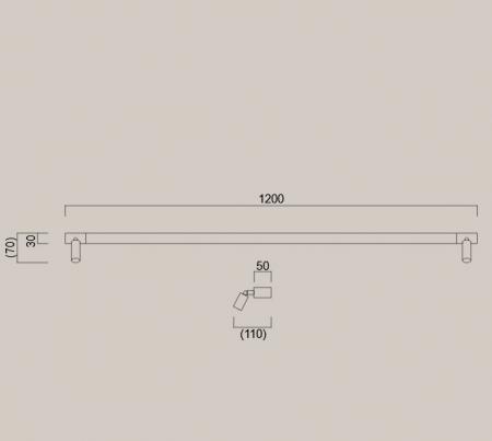 120cm Helestra NERO LED Wandleuchte  –  Spiegelleuchte mit umschaltbarer Lichtfarbe und schwenkbaren Strahlern