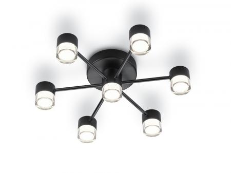 HELESTRA KALA LED Deckenleuchte 25 W 1850 lm 2700 K Warmweiß 7-flammig dimmbar Casambi-fähig Schwarz matt