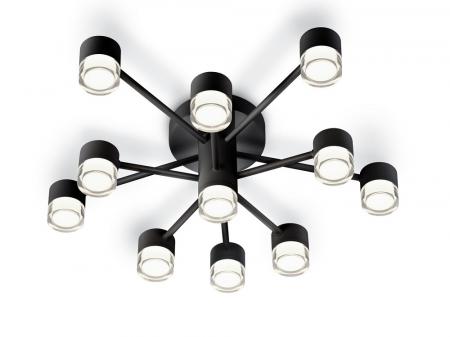 HELESTRA KALA LED Deckenleuchte 42 W 3350 lm 2700 K Warmweiß 11-flammig dimmbar Casambi-fähig Schwarz matt