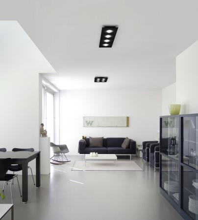 HELESTRA NOMI LED Deckenleuchte 28 W 3180 lm 2700 K Warmweiß 4-flammig dimmbar Schwarz