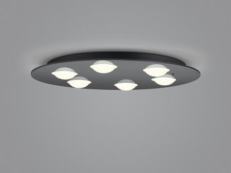 HELESTRA NOMI LED Deckenleuchte 40 W 4630 lm 2700 K Warmweiß 6-flammig dimmbar Schwarz