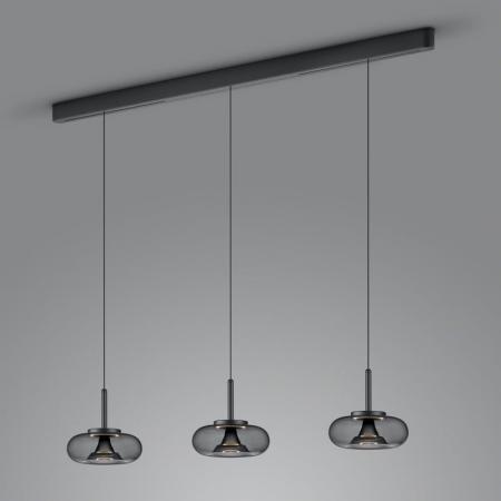 HELESTRA SICA LED Pendelleuchte 3-flammig 27 W 2780 lm 2700 K Warmweiß dimmbar Schwarz matt