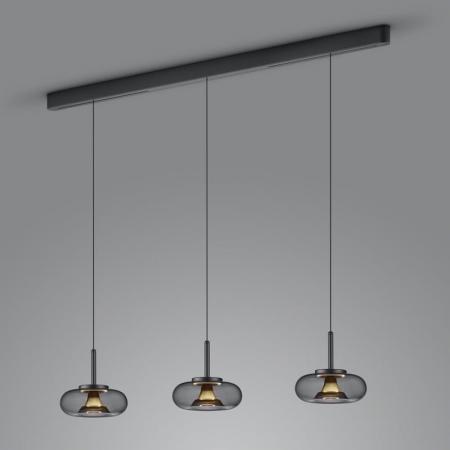 HELESTRA SICA LED Pendelleuchte 3-flammig 27 W 2780 lm 2700 K Warmweiß dimmbar Schwarz Gold