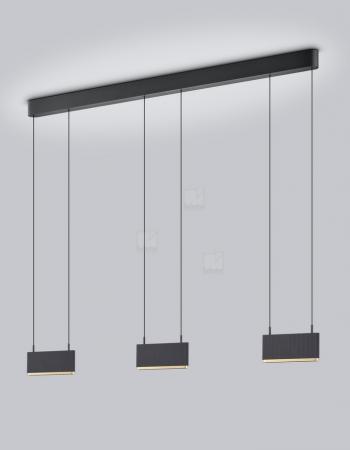 Helestra LED Pendelleuchte KOBE in schwarz - gold dimmbar