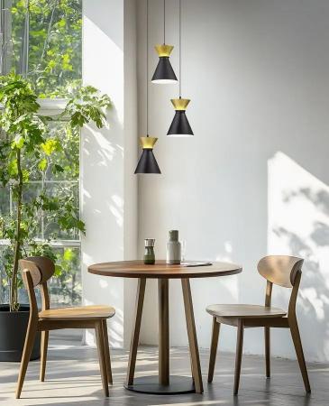 3-flammige Helestra LUK LED Pendelleuchte in schwarz-gold dimmbar