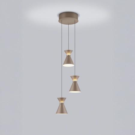 3-flammige Helestra LUK LED Pendelleuchte in coffee dimmbar