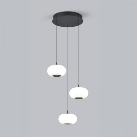 HELESTRA SAPO LED-Pendelleuchte 3-flammig rund 36 W 3270 lm 2700 K Warmweiß Plus 36° 230 V dimmbar Schwarz