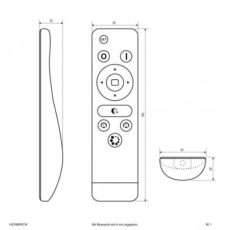 EVN Funk-Handsender für Dimmer- und CW-WW-Empfänger HSDIMWWCW