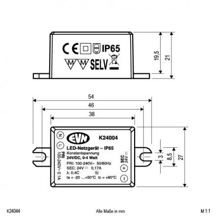 EVN 24V/DC LED-Netzgerät K24004