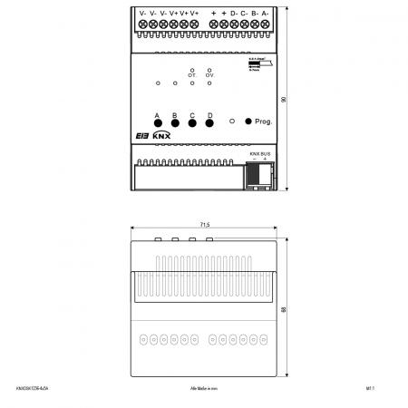 EVN DIN-Schienen-KNX-Dimm-Aktro für 12-48V/DC KNXDSK12364X5A