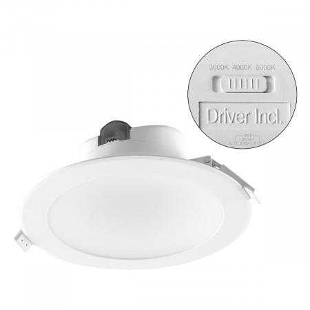 EVN L1500125 LED Einbaupanel 17W 1823lm 3000K/4000K/6000K IP44 rund weiß Ø174mm Einbaudurchmesser 135mm