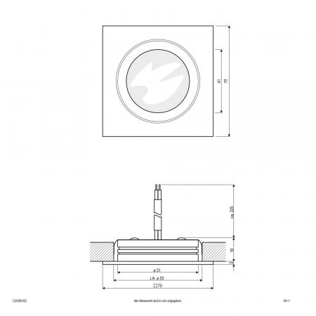 EVN Quadratische LED-Deckenleuchte in schlichtem Weiß IP20 3W 3000K warmweißes Licht EinbauØ55
