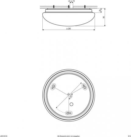 EVN LED Anbauleuchte rund 12W 3000–6000K IP54 280mm CCT weiß