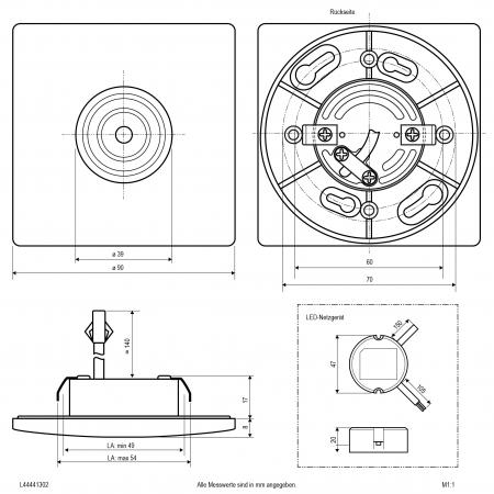 EVN LED Deckeneinbauleucht inkl. Netzgerät L44441302