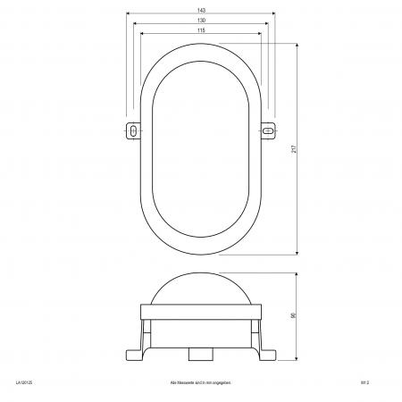 EVN Ovale LED-Anbauleuchte, IP54 LA120125