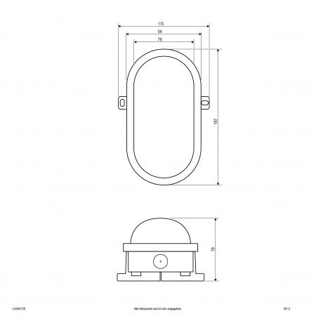 EVN Ovale LED-Anbauleuchte, IP54 LA540125