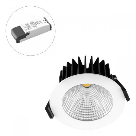 EVN LC441501D2W COB-LED Deckeneinbauleuchte | 15 W | 60–952 lm | 1800–3000 K Dim2Warm | Ø 103 mm | Phasenanschnitt/Phasenabschnitt dimmbar | Einbaudurchmesser 85 mm