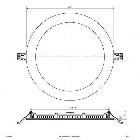 EVN LED Einbaupanel LDR250125