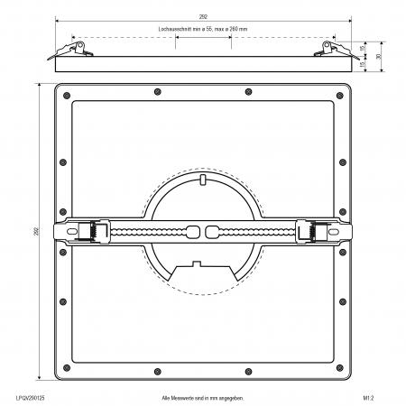 EVN LED Panel mit verstellbarem Lochausschnitt LPQV290125