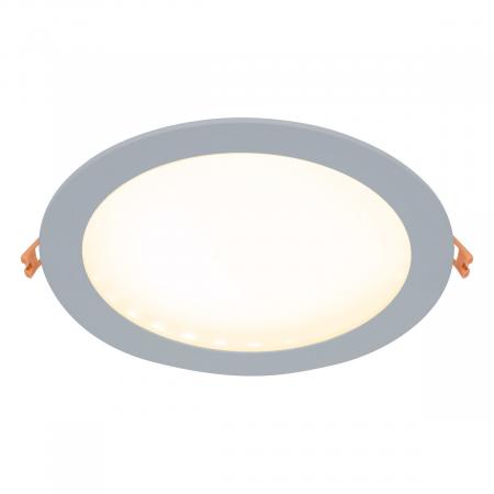 Flache leistungsstarke LED Decken Einbauleuchte rund silber 3000K EVN