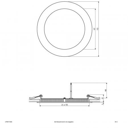 EVN LED Einbaupanel rund weiß IP20 15W 4000K 1100lm 350mA EinbauØ155