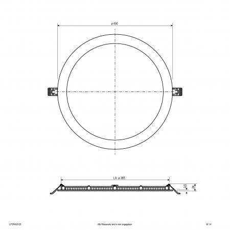 EVN LED Einbaupanel, schaltbar LPSR400125