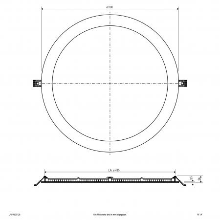 EVN LED Einbaupanel, schaltbar LPSR500125