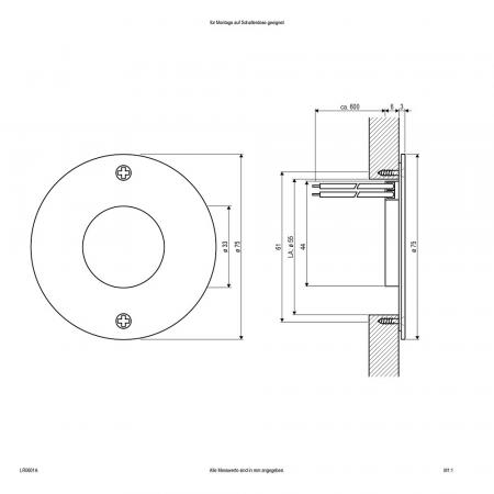 EVN LR0601A LED Wandeinbauleuchte 0,6W 6000K 12V DC IP44 Edelstahl Einbaudurchmesser 55 mm