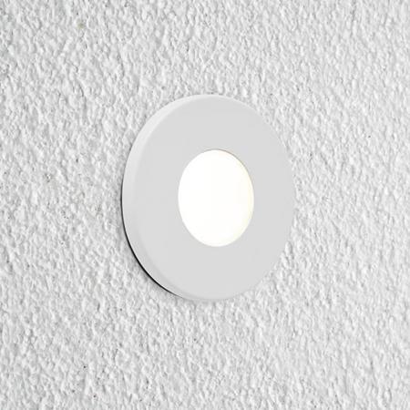 EVN LED Wandeinbauleuchte weiß IP44 12V/DC 0.6W 3000K warmweißem Licht feuchtraumgeeignet  EinbauØ55