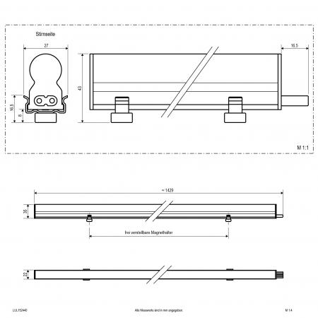 EVN LED-Deckenanbauleuchte - 1429mm LUL152440