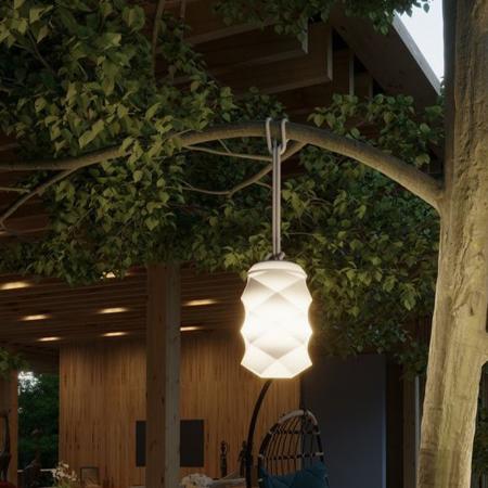 New Garden BITA mobile LED Hängeleuchte weiss/grau Akku RGB