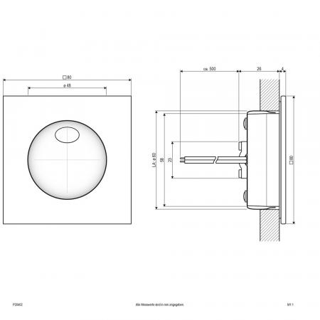 EVN LED Wand Einbaustrahler warmweißes Licht feuchtraumgeeignet in weiß IP54 2W 3000K EinbauØ60